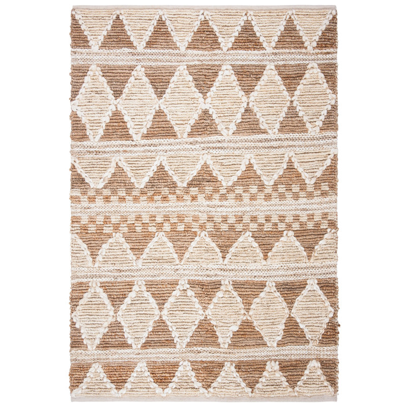 Tapis en jute tissé à la main Cline, Rectangle 4 pi x 6 pi