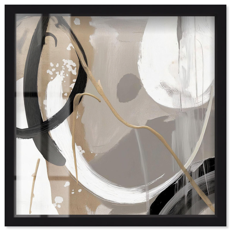 «Harmony of Neutrals Kitchen Decor Shadowbox» par Art Remedy, 13" H x 13" W, Noir