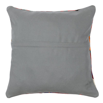 20"x20" Handwoven Turkish Kilim Cushion Cover. Vintage Accent Pillow. Rustic Throw Pillow
