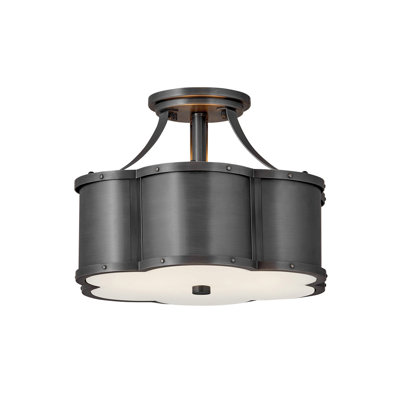 Chance 2-Light Semi-Flush Mount Ceiling Light w/ Etched Lens