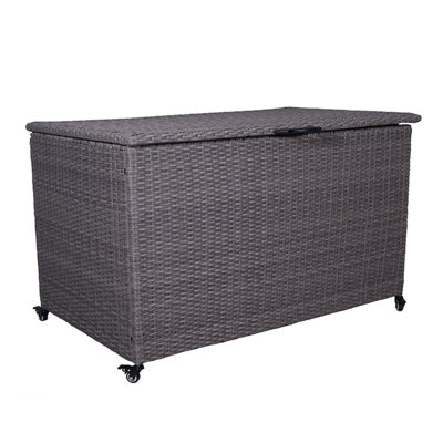 Royalcraft Storage 150 cm W 645 L Wicker Deck Box with Wheels