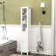 Armoire de rangement pour salle de bain de 66,92 po de hauteur avec tablettes réglables - 1 porte mince autoportante pour la maison, la salle de bain, la cuisine, le salon, blanc