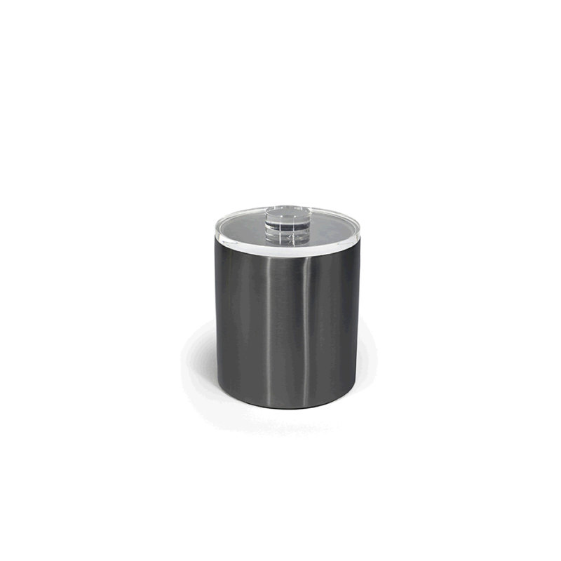 Seau à glace en acier inoxydable brossé, Noir mat