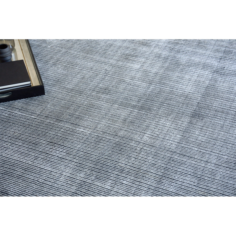 Serenity Hand Loomed Striped Area Rug in Black/White