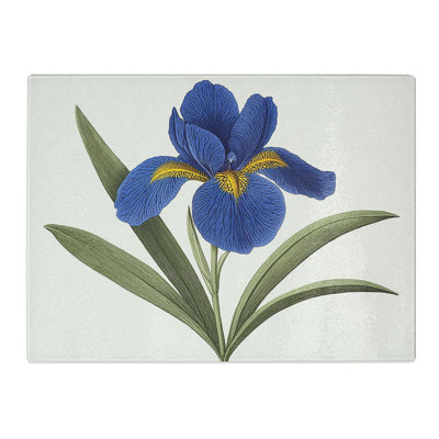 Iris Flower  Glass Chopping Board