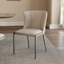 Moderne, chaises de salle à manger sans accoudoirs, revêtement, beige
