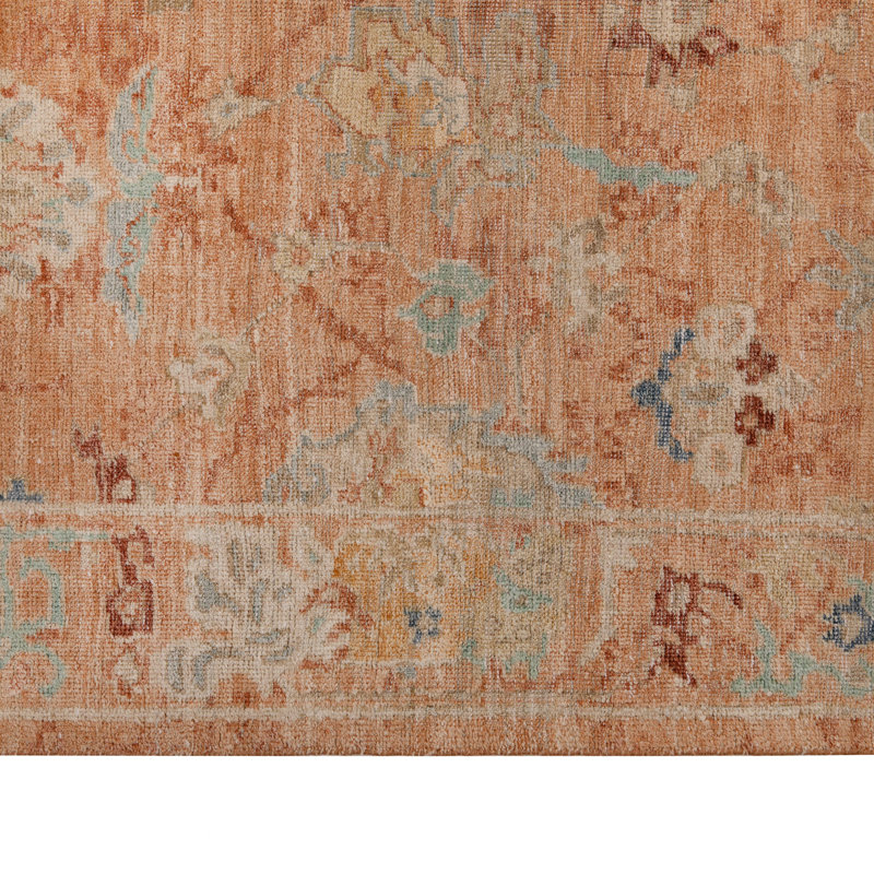 Rust Antique Revival Wool Silk Blend Rug