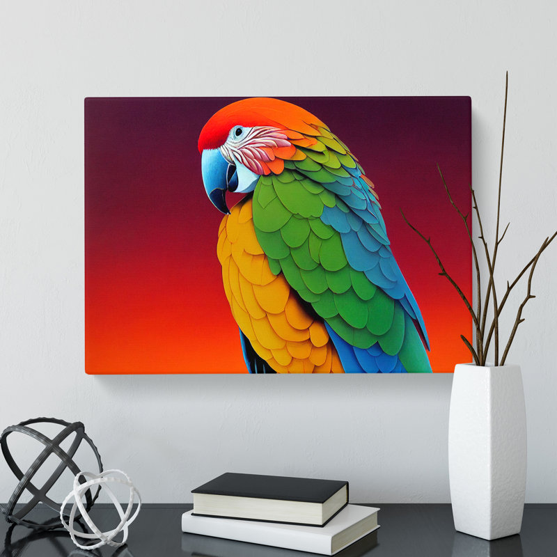 Colourful Parrot Portrait Vol.2 - Wrapped Canvas, 35cm H x 50cm W x 3cm D