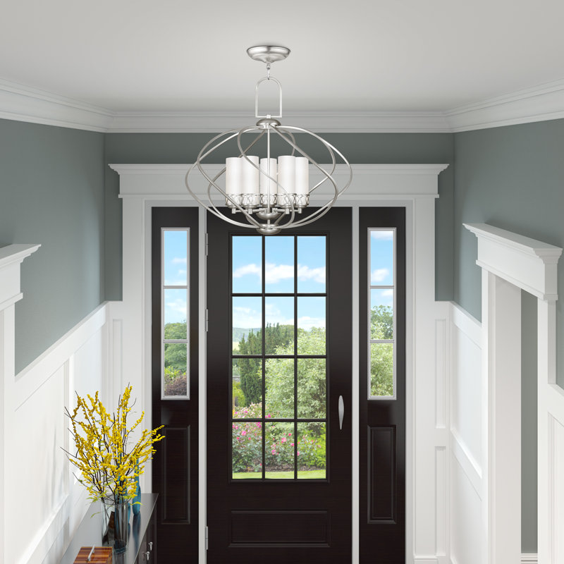 Wallasey 5 - Light Unique/Statement Pendant, Brushed Nickel