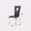 Chaise d'appoint en cuir synthétique noir et acier inoxydable (ensemble de 2)