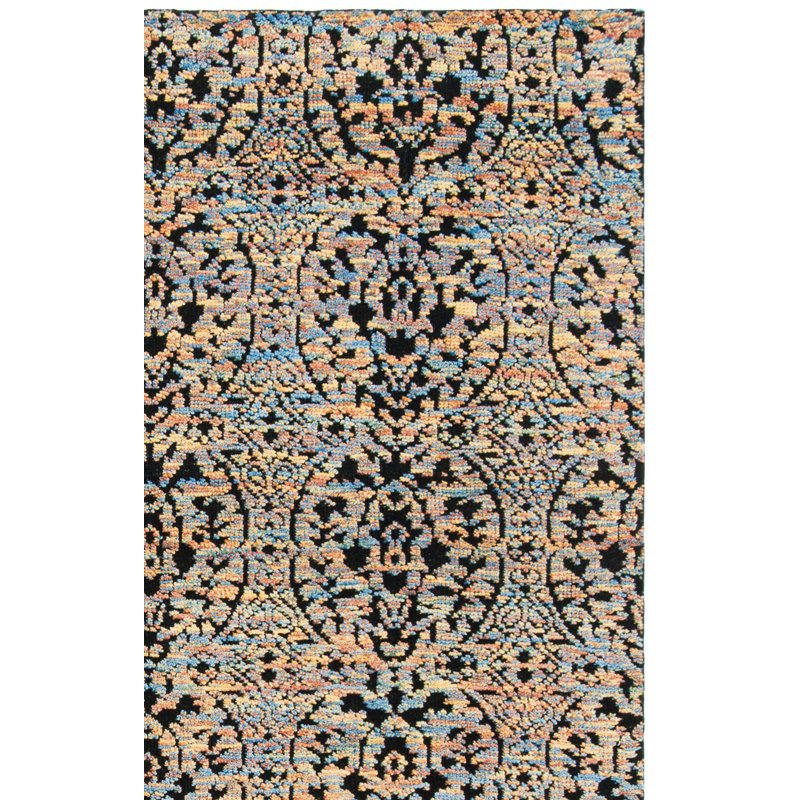 Castilla Hand Tufted Wool Blue/Gold Area Rug, Rectangle 6' x 9'