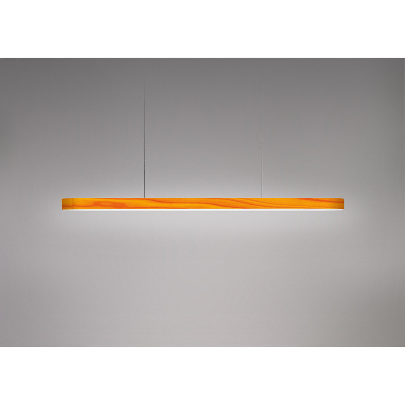 1 - Light LED Pendant, 98" H x 47.2" W x 2" D, Yellow, Matte White