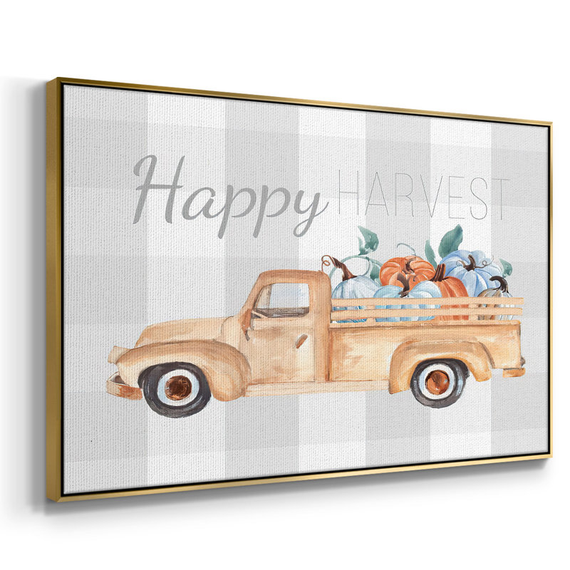 Happy Harvest I, reproduction d'art sur toile, H 27 po x l 41 po x P 2 po, Encadrement doré