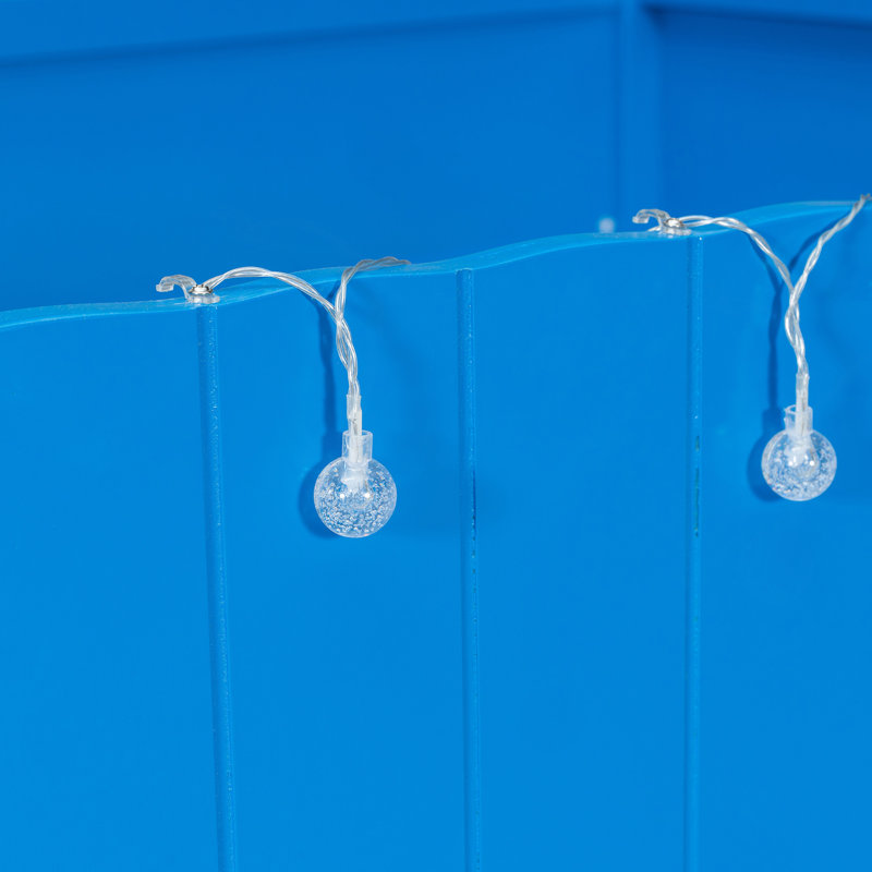 Lit mezzanine double pour enfant avec lumière DEL chaude, bleu Klein, Double
