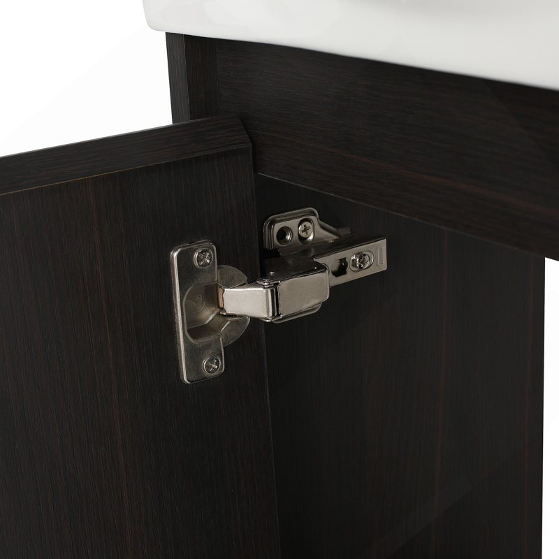 Petit meuble-lavabo moderne 16 po avec lavabo à poser en céramique pour petit espace