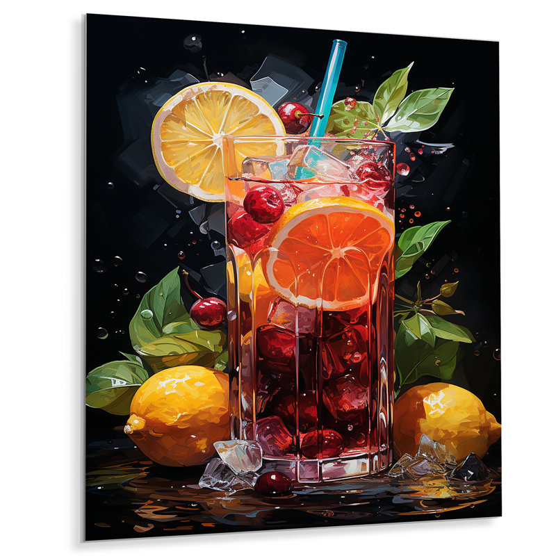 Caribbean Carnival Cocktail - Cocktails Metal Wall Art, 20" H x 12" W x 1" D