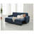 Convertible L-Shaped Sectional Sleeper Sofa with Polyester Upholstery, Blue