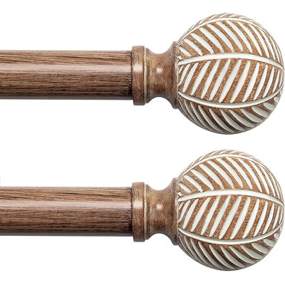 2 Pack Wood Curtain Rods 28to 48