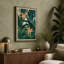 Teal Garden Blooms Botanical - Wrapped Canvas-666951121-666951122