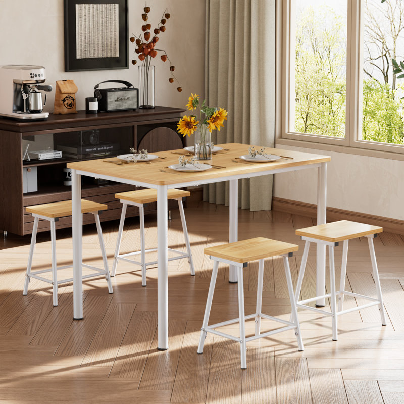 Table de salle à manger à hauteur de comptoir pour 4 personnes Whipton, Noir