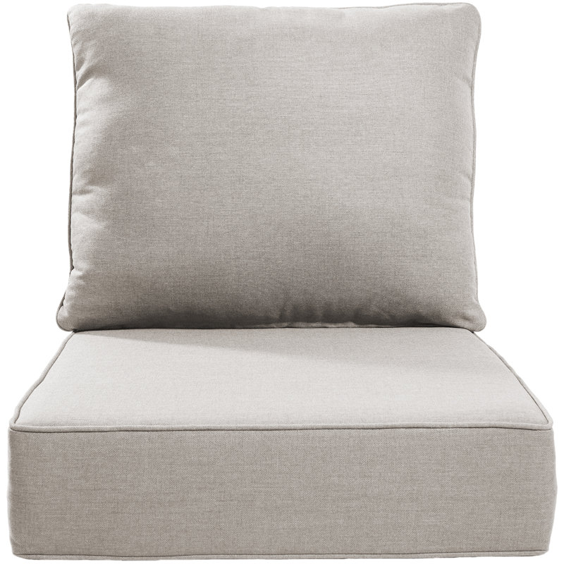 Ensemble de coussin de siège et de dossier en polyester résistant aux intempéries Deb, 1, L 22 po x P 24 po, Beige