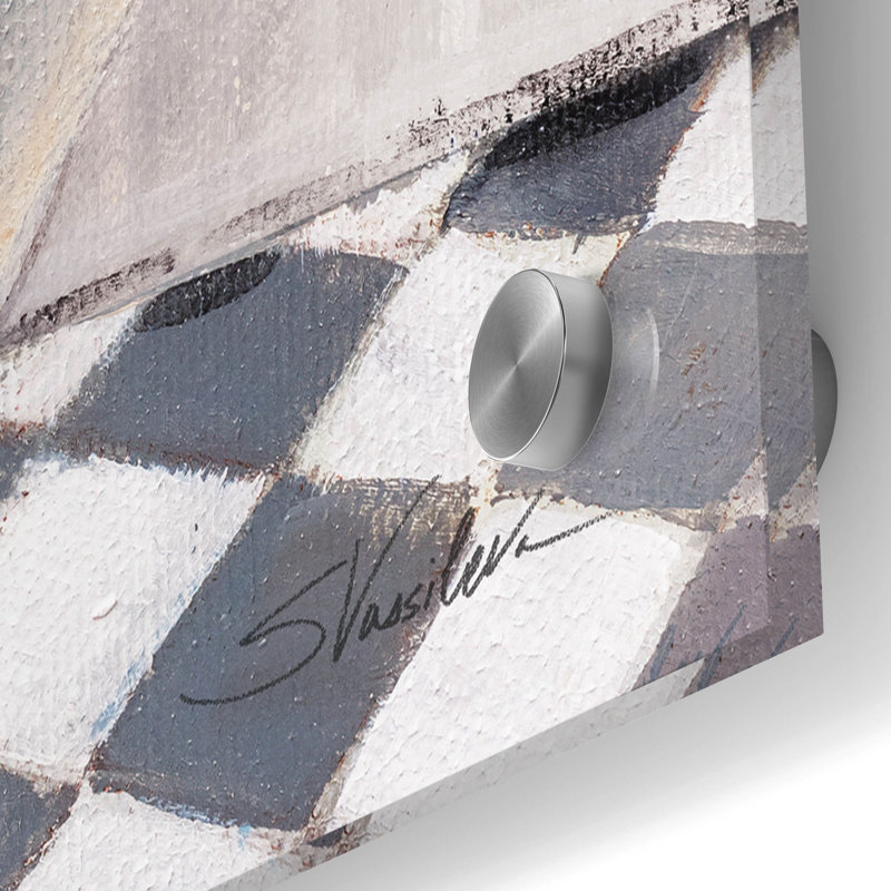  «Crisp Cottage Bathroom 1» par Silvia Vassileva, art mural en verre acrylique, 36 po x 36 po, H 36 po x l 36 po