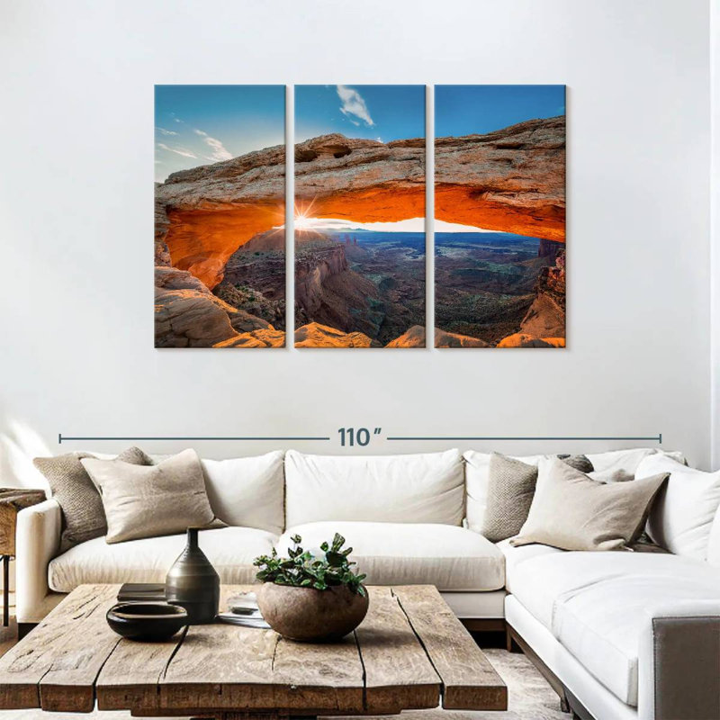 Alvord brillant lever de soleil à l'arche de Mesa, H 48 po x l 74 po