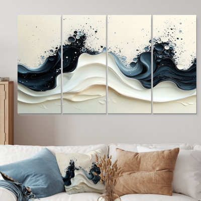 Vague noire et blanche, rythme rythmique de la rivière V