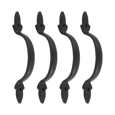 Poignée arch multipaquet 4 po en fer forgé fleur de lis