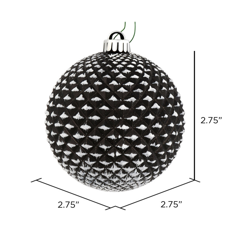 Durian Glitter Ball Ornament, Black