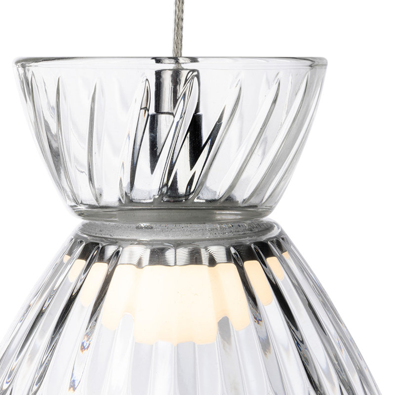 1 - Light Chrome LED Dome Pendant, Transparent