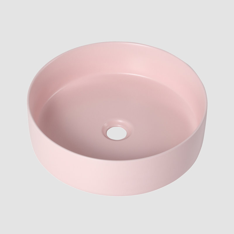 Lavabo de salle de bain Go Peak, Rose, Robinet à fixation murale
