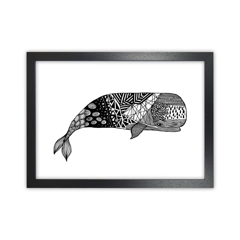 Whale by Carissa Tanton - Print, 46cm H x 63cm W x 3cm D, Black Framed