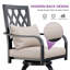 Fauteuil d'extérieur à hauteur de comptoir en métal avec coussin 29 po Soline-374691944
