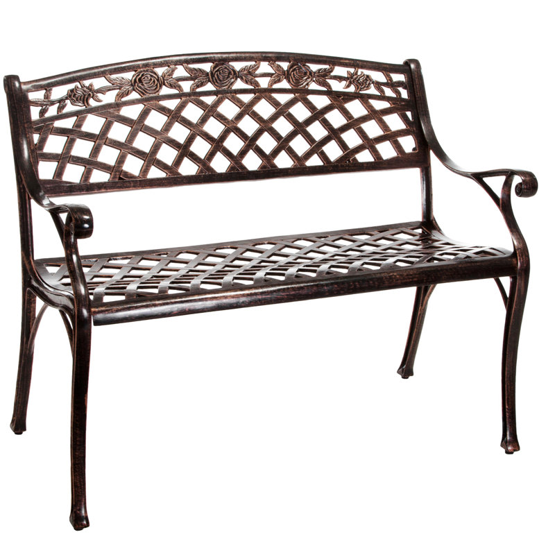 Banc de jardin en fonte d'aluminium Caffey