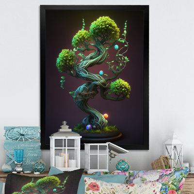 " Neon Bonsai Swirl Tree III "