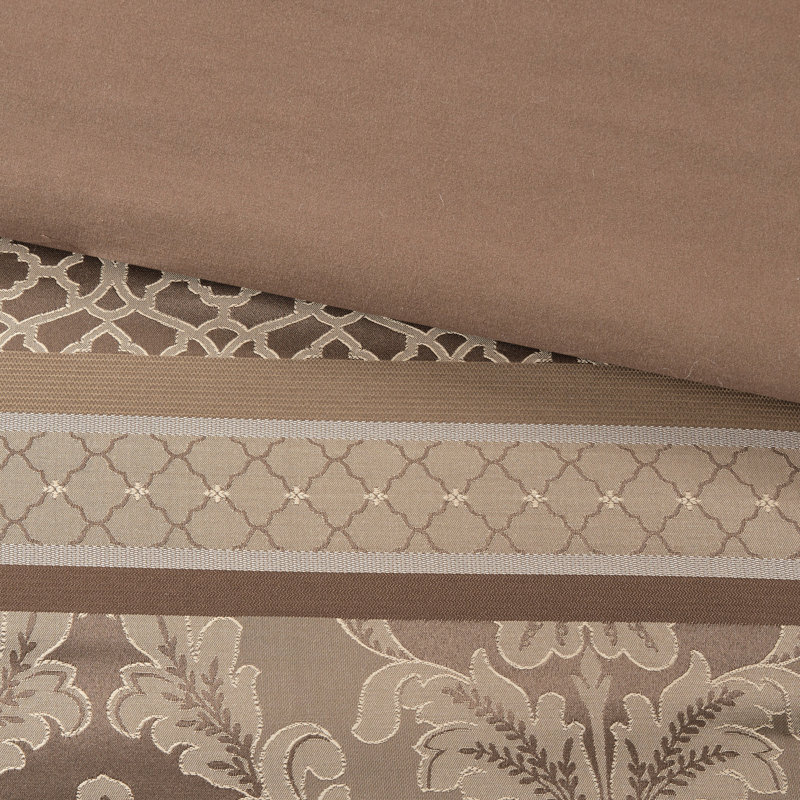 7 Piece Jacquard Comforter Set/Gold