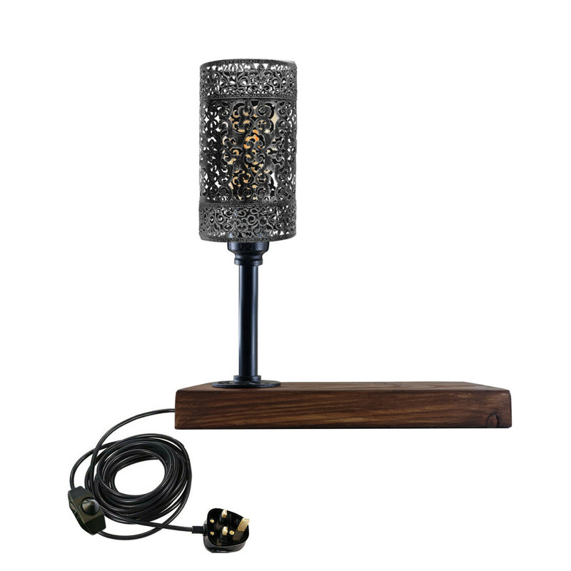 Eseli Wood Desk Lamp, Brushed Silver