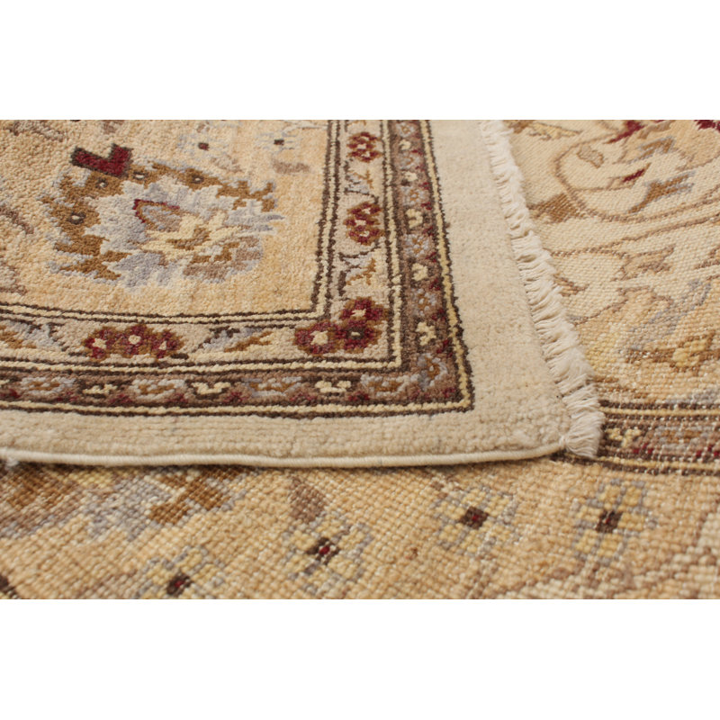 Tapis de bois one-of-kind à la main-noué la 2010 chobi crème 6 pi 2 po x 9 pi en laine 3 po Hunnicutt
