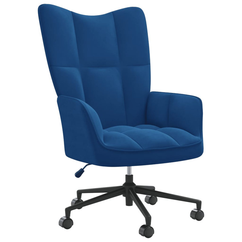 Cheong Upholstered Swivel Armchair, Blue Polyester