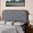 Leon king-size headboard with gray fabric and walnut brown finish, 59.88'' H X 77.95'' W X 1.12'' D