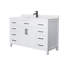 Beckett 54" Freestanding Single Bathroom Vanity with Cultured Marble Top-760643049-768606382-768606383