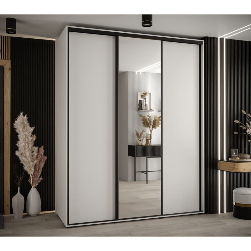 Aykan 3 Door Manufactured Wood Wardrobe, White