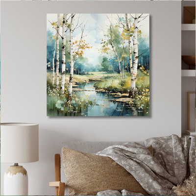 Birch Woods Whispering Winds X - impression sans cadre sur métal