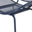 Chaise bleu marine en fer forgé, hauteur 86 cm, largeur 63 cm, profondeur 64,5 cm. Chaise bleu marine en fer forgé élégante, hauteur 86 cm, profondeur 63 cm, poids 10,2 kg.