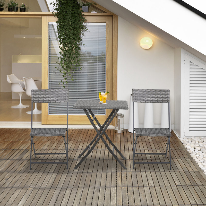 Taja 2 - Person Metal Patio Dining Set with Square Table