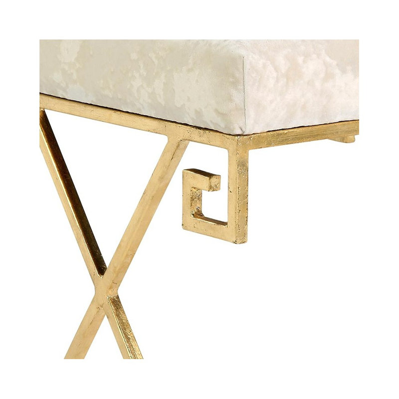 Salonica Upholstered Bench, Royal Gold/A La Mode Ivory 