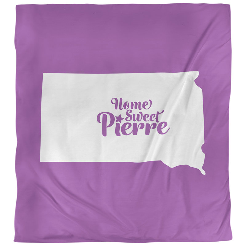 Housse de couette réversible simple Pierre South Dakota, Housse de couette pour grand lit, Violet, Microfibre