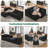 Modern Minimalist Boneless L-Shaped Cloud Modular Sectional Sofa with Ottoman and Pillows, Deep Seating-1154325851