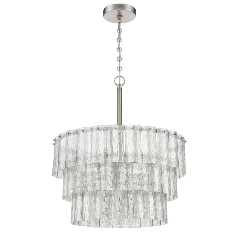 Lustre en cristal à 9 lumières Centerville, Nickel brossé, H 28 po x l 24 po x P 24 po